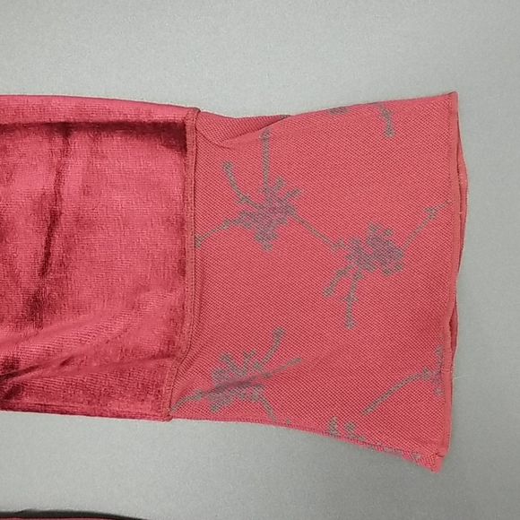 J. Jill Large Maroon Red Velvet Lace Sheer Patchwork Button Down Long Sleeve Top - Picture 9 of 12